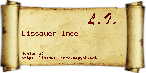 Lissauer Ince névjegykártya